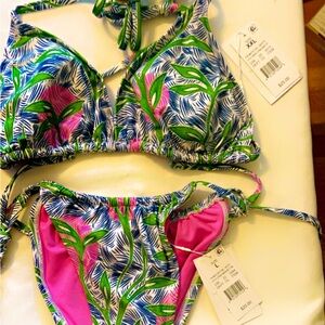 2pc Swimming Suit Pink, Green, Blue & White (NWT)